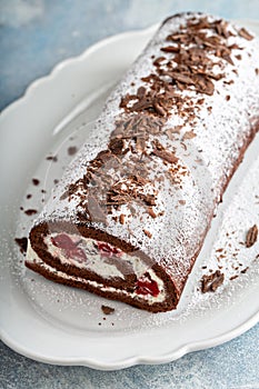 Black forest swiss roll