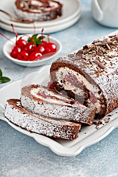 Black forest swiss roll