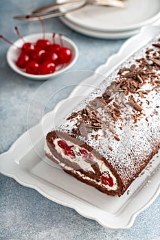 Black forest swiss roll