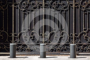 The black forged gate.