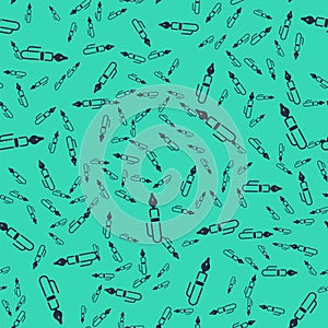 Black Fountain pen nib icon isolated seamless pattern on green background. Pen tool sign. Vector