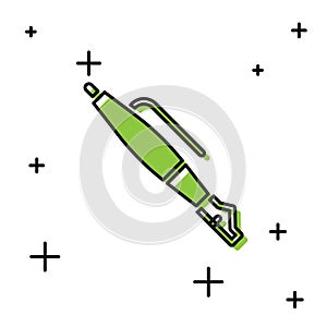 Black Fountain pen nib icon isolated on white background. Pen tool sign. Vector