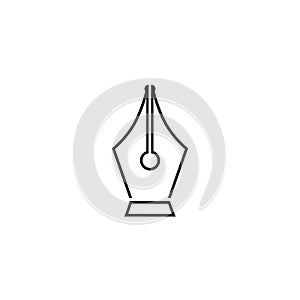 Black Fountain pen nib line icon isolated on white background. Pen tool sign. Vector Illustration