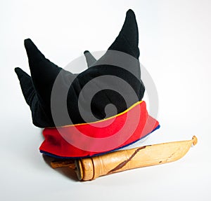 Black four winds hat with knife photo