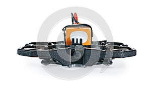 Black FPV cinewhoop drone with battery isolated with clipping path