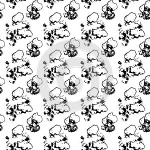 Black fragments, doodles on a white background. Vector seamless pattern abstraction grunge. Background illustration, decorative
