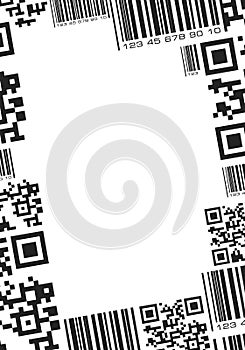 Black frame in barcode style.