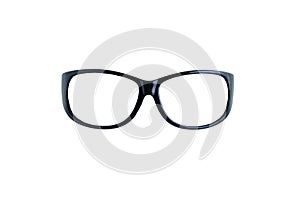 Black frame glasses on a white background