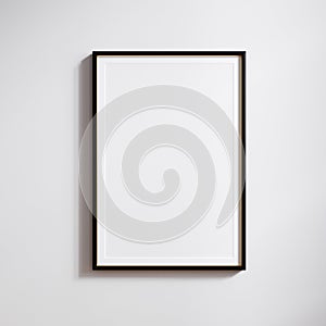 Black frame mockup close up, 2x3 paper ratio with passepartout photo