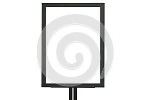 Black frame signboard. Empty billboard isolated