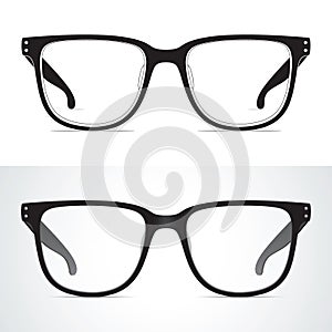 Vector spectacles, flat syle, and realistic, on the white background. photo