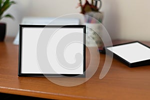 Picture Frame Mockup Closeup Background photo