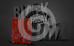 Black friday. 2017 black friday big sale 3d render