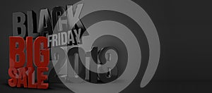 Black friday. 2018 black friday sale 3d render