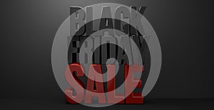 Black friday 3d render black friday sale