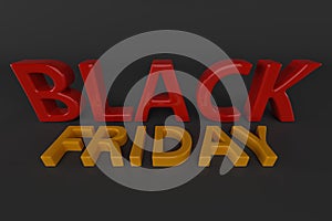 Black friday 3D text.3D rendering