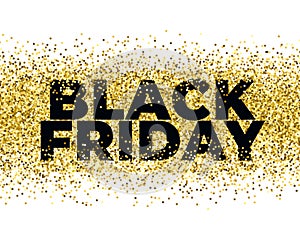 Black friday backgroun with golden particles