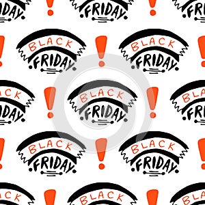 Black friday background. Sale symbol seamless pattern.