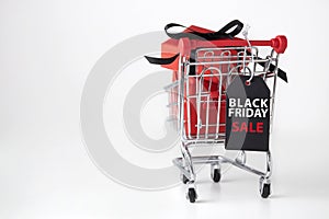 Black friday background with shopping cart