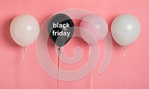 Black friday balloons with blank space for shop adverisement