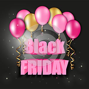 black friday baner on a black background