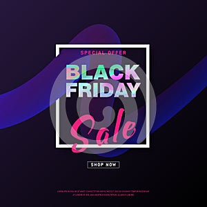 Black Friday banner. Shopping discount promotion. Vector illustration