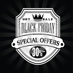 Black Friday Banners Sale black and white Vector