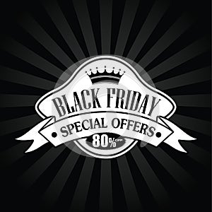 Black Friday Banners Sale black and white Vector 45