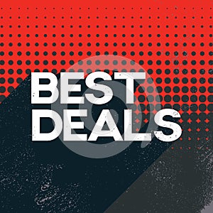 Black friday best deals sale poster banner template with long shadow retro typography text and polka dot background.
