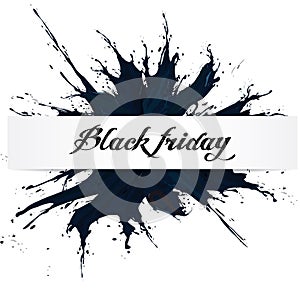 Black Friday, Big Sale, black ink splach