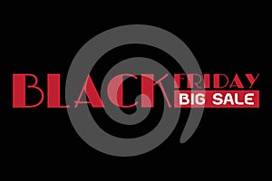 Black friday big sale, red wording on black background