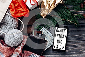 Black friday big sale. special christmas offer discount text on