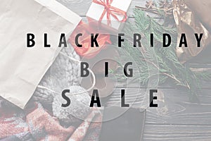 Black friday big sale special offer discount text message on sea