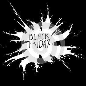 Black Friday, Big Sale, white ink splach