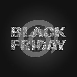 Black friday and black week with silver glimmer background