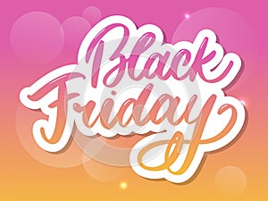 Black Friday Calligraphic Advertising Poster design vector template. Total Sale Discount Banner retro vintage style