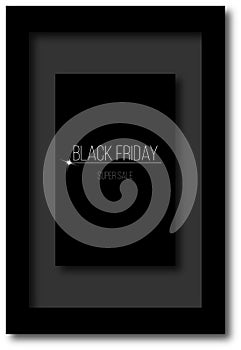 Black Friday card for discount sale, shops
