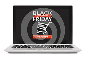 Black Friday concept on laptop computer screen