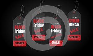 Black Friday coupons, label, discount, sale. Cyber Monday