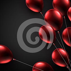 Black friday dark background with red balloons