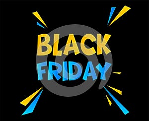 Black Friday Design Vector day 29 November Holiday with Black background photo