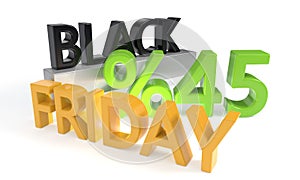 Black Friday discount of fortyfive percent, 3d rendering