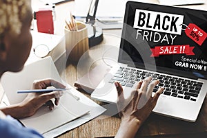 Black Friday Discount Half Price Promotion Concept