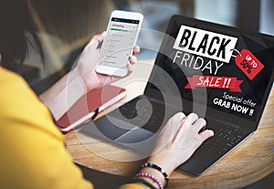 Black Friday Discount Half Price Promotion Concept