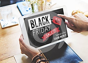 Black Friday Discount Half Price Promotion Concept