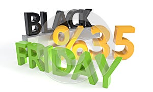 Black Friday discount thirtyfive percent, 3d rendering