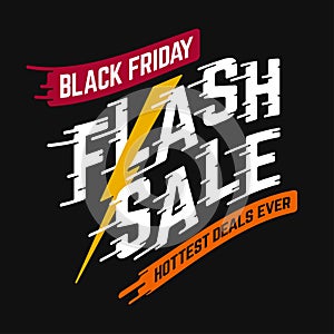 Black Friday Flash Sale Hottest Deal vector sign