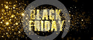 Black Friday Gold Glitter Background. Vector illustration