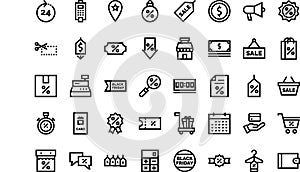 Black friday icons High-Quality Vector Icons Collection with Editable Stroke. Ideal for Professional and Creative photo