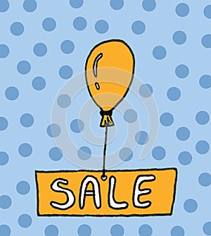Black Friday illustration. Sale handmade lettering, calligraphy with film grain, noise, dotwork, grunge texture and blue
